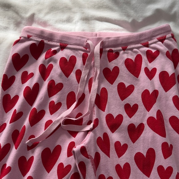 Hanna Andersson Pink Pajama Set with Red Hearts Adult Small Valentine’s Day - Picture 9 of 14